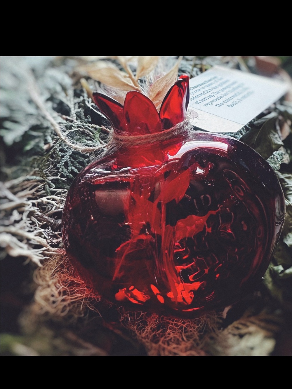 Persephone Pomegranate Red Glass Vase